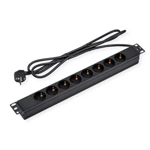 Rack Πολύπριζο 8Θ Schuko 3m 16A 19" 1U χωρίς διακόπτη