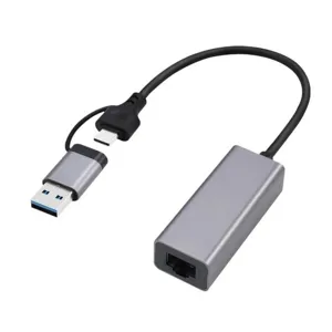 Κάρτα Δικτύου Adaptor USB + Type-C to LAN Gigabit Gembird