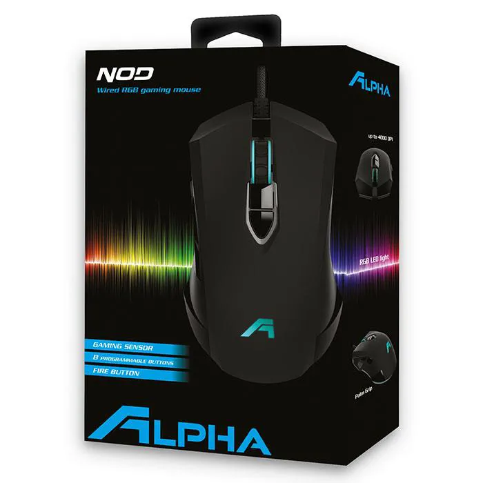 ALPHA Mouse NOD RGB Gaming USB Wired 4000dpi 8b | axd.gr