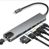 Docking NSP N14 USB HUB Type-C 8 in 1 HDMI/USB LAN PD/SD Silver | axd.gr