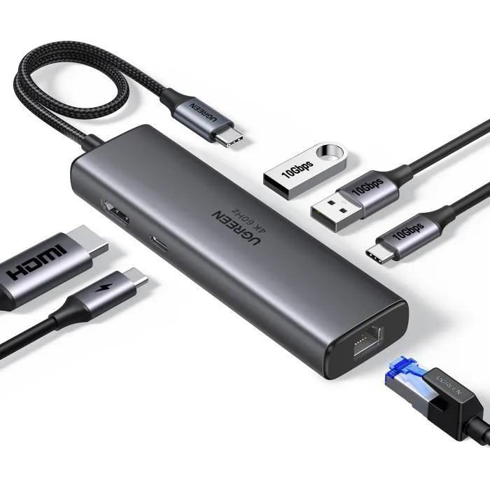 Docking Station UGREEN Type-C HDMI/DP/2xUSB/Type-C/RJ45 100w 2YW CM512 | axd.gr