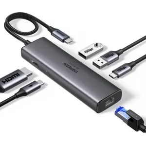 Docking Station UGREEN Type-C HDMI/DP/2xUSB/Type-C/RJ45 100w 2YW CM512