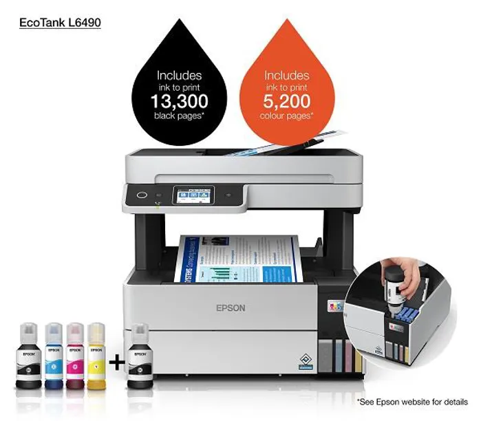 EPSON L6490 ITS.A4 37ppm 4800d PSC-F U-L-W ADF Duplex 3YW Pigm | axd.gr