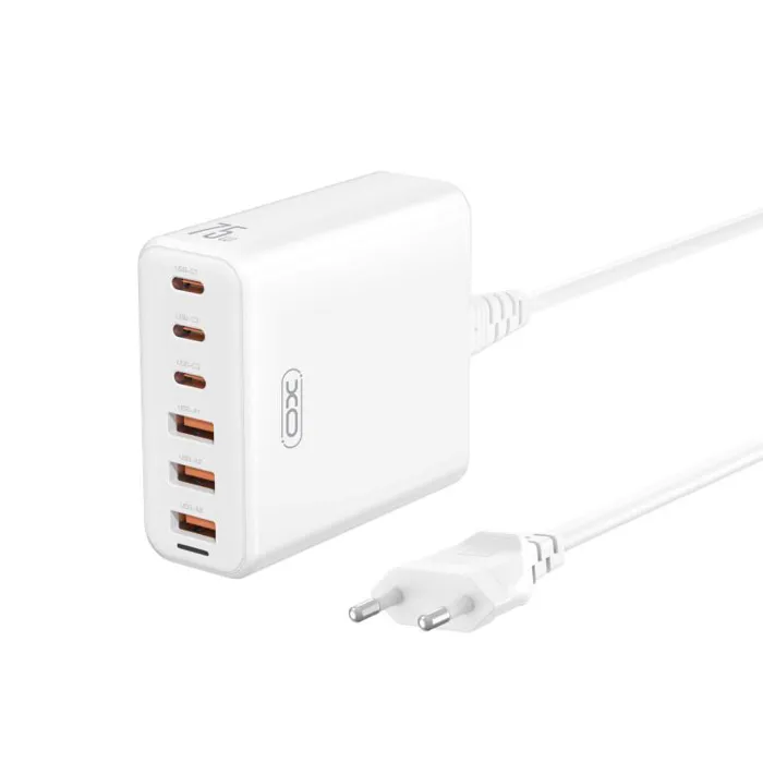 Φορτιστής 75W 3xUSB/3xUSB-C QC4.0 PD3 PSU XO L133 | axd.gr