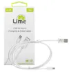 Καλώδιο 1m USB to Micro USB 2.4A Φόρτισης-Data Lime White | axd.gr