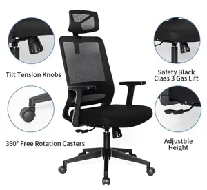 Καρέκλα Γραφείου PowerTech Ergonomic Mesh μπράτσα & προσκέφαλο