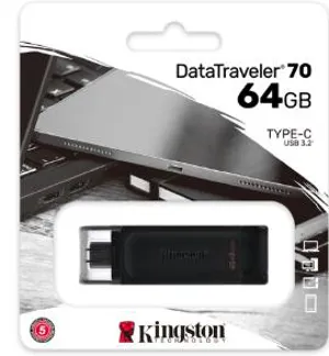 Kingston 64GB USB3.2 Type-C DT70 Flash Drive 5YW