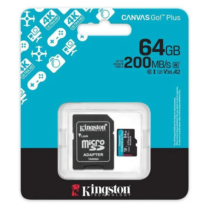 Kingston MicroSDHC 64GB SDCG4/64GB 200Mb/s Go!Plus Cl10+Adptr | axd.gr Kingston MicroSDHC 64GB SDCG4/64GB 200Mb/s Go!Plus Cl10+Adptr | axd.gr