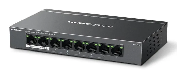 MERCUSYS Switch 8port 7p PoE+ 65W Gigabit MS108GP 10/100/1000 3YW | axd.gr