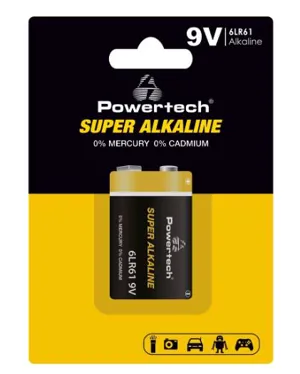 Μπαταρία 9V Powertech Αλκαλική 6LR61
