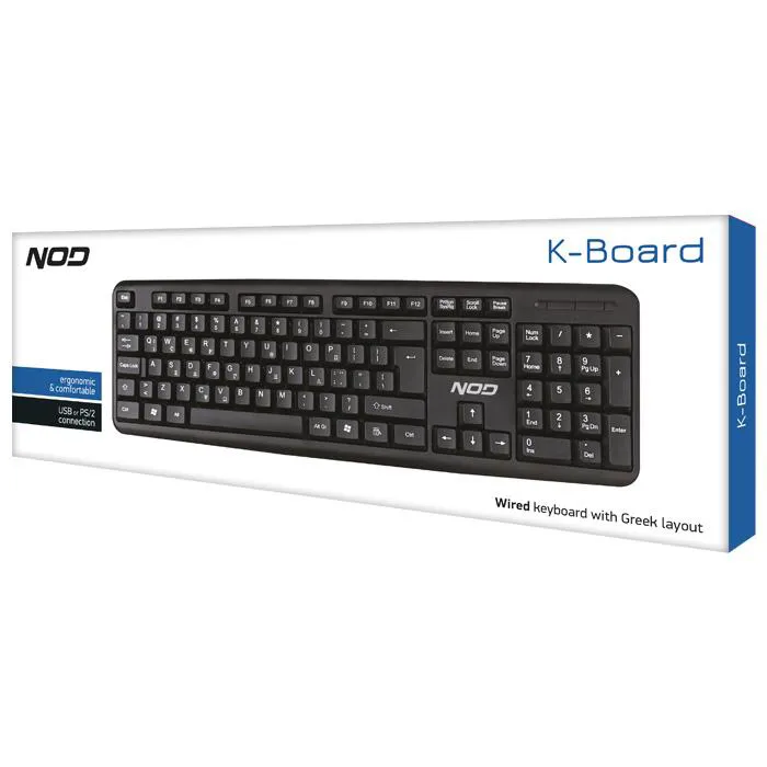 NOD Ενσύρματο K-Board Wired Keyboard Πληκτρολόγιο USB - PS/2 2YW | axd.gr