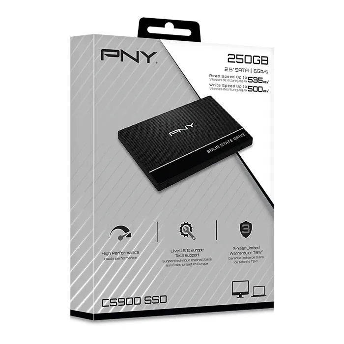 PNY 250GB SSD 2,5" S3 535R|500W CS900 3D TLC 3YW Σκληρός Δίσκος | axd.gr