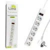 Πολύπριζο 6Θ Schuko 3m Προστασίας με διακόπτη Lime | axd.gr