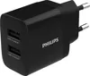 Φορτιστής 17W PHILIPS 5V/2.4A DLP2620-12 2xUSB μαύρος | axd.gr